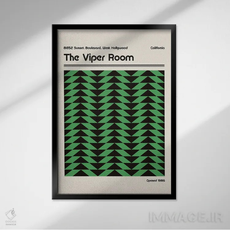 تابلو انتزاعی اتاق وایپر رترو اثر رتردروم - نمای قابدار مشکی