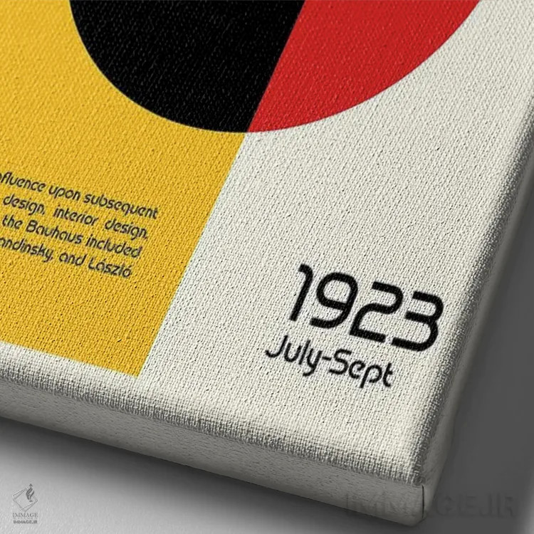 تابلو انتزاعی نمایشگاه باوهاوس II اثر رتردروم - نمای نزدیک بافت بوم