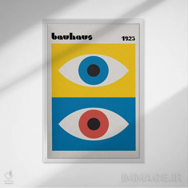 تابلو انتزاعی چشم های انتزاعی باوهاوس اثر رتردروم - نمای قابدار سفید