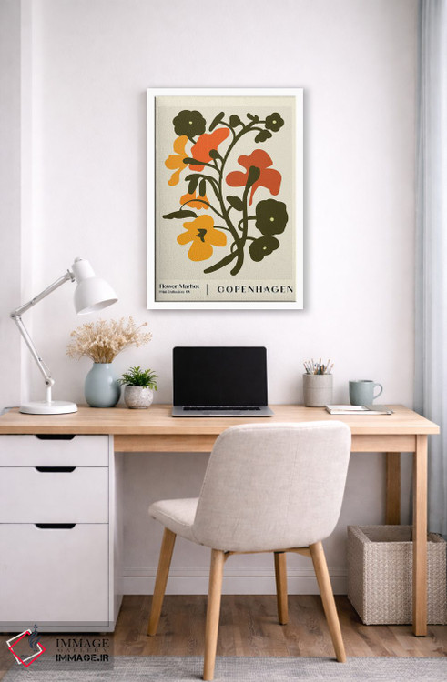تابلو مینیمال بازار گل. کپنهاگ اثر ان کی تی ان - D6W