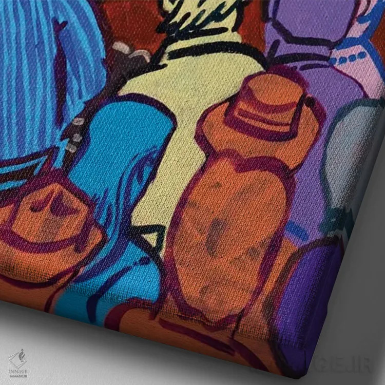 تابلو دکوراتیو کلمنت در گوشه اثر استیو اسپنسر - نمای نزدیک بافت بوم