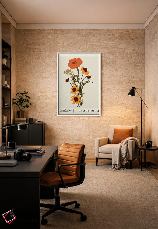 تابلو مینیمال بازار گل. استکهلم اثر ان کی تی ان - D5W