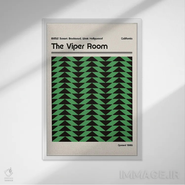 تابلو انتزاعی اتاق وایپر رترو اثر رتردروم - نمای قابدار سفید