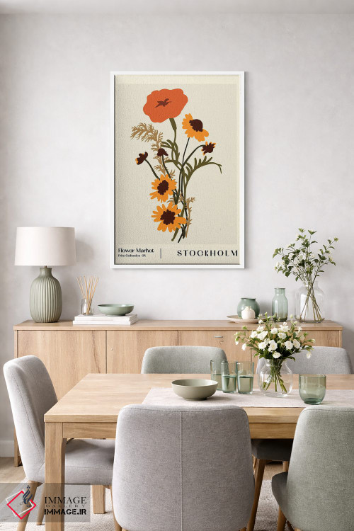 تابلو مینیمال بازار گل. استکهلم اثر ان کی تی ان - D6W