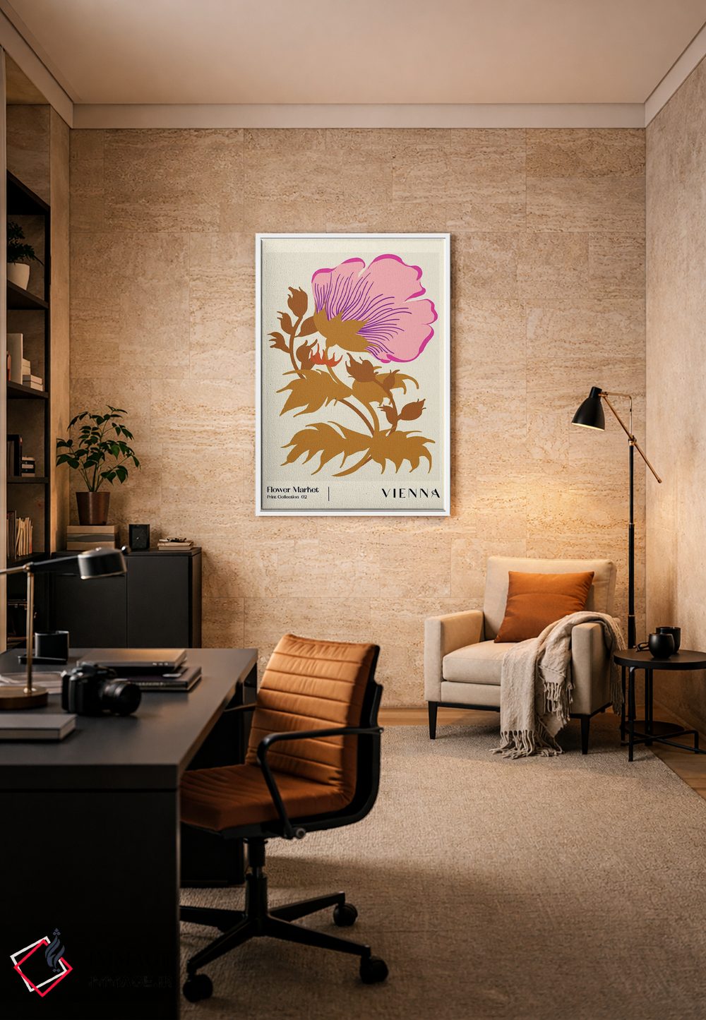 تابلو مینیمال بازار گل. وین اثر ان کی تی ان - D6W