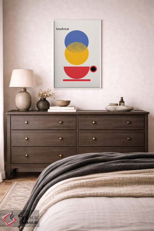 تابلو انتزاعی کافی شاپ باوهاوس انتزاعی اثر رتردروم - D3W