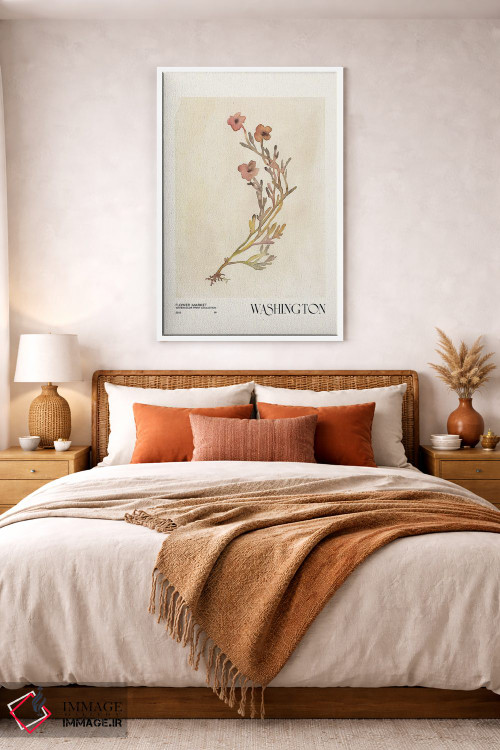 تابلو مینیمال مجموعه چاپ آبرنگ. بازار گل اثر ان کی تی ان - D2W