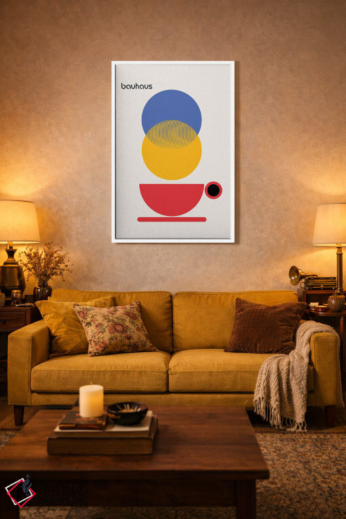 تابلو انتزاعی کافی شاپ باوهاوس انتزاعی اثر رتردروم - D4W