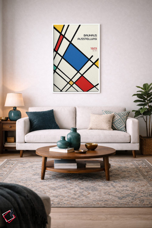 تابلو انتزاعی طرح هندسی باوهاوس رترو II اثر رتردروم - D2W