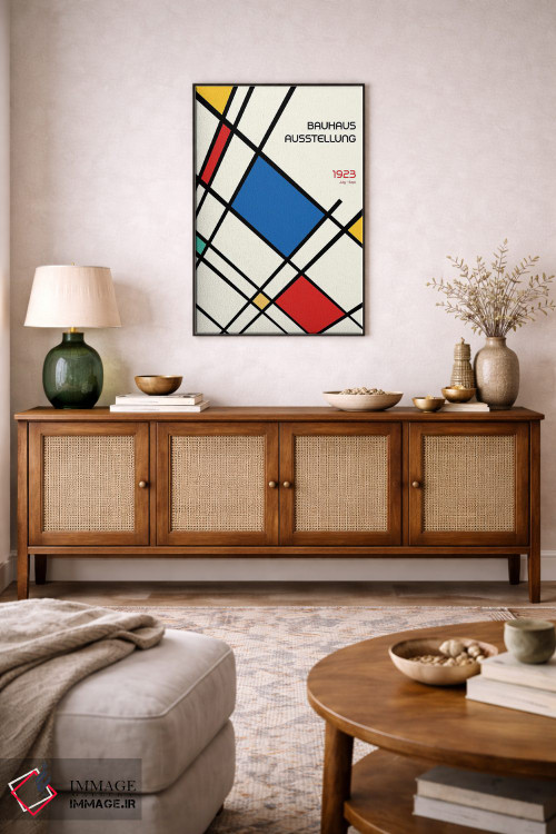 تابلو انتزاعی طرح هندسی باوهاوس رترو II اثر رتردروم - D3B
