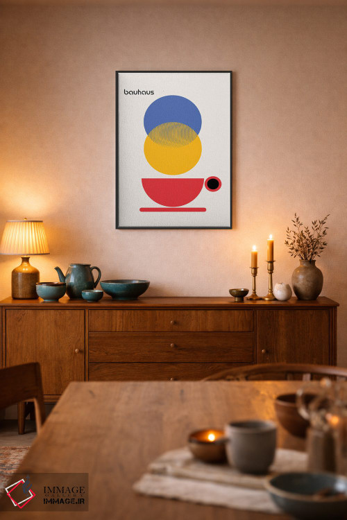 تابلو انتزاعی کافی شاپ باوهاوس انتزاعی اثر رتردروم - D6B