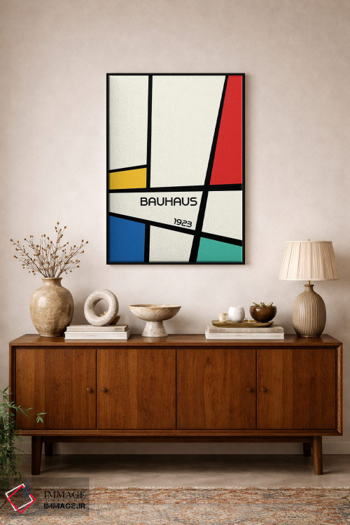 تابلو انتزاعی طرح هندسی باوهاوس رترو I اثر رتردروم - D1B