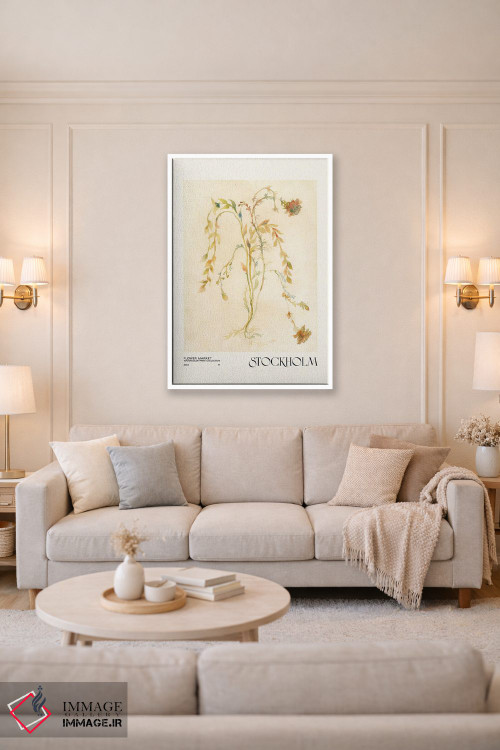 تابلو مینیمال مجموعه چاپ آبرنگ. بازار گل اثر ان کی تی ان - D4W