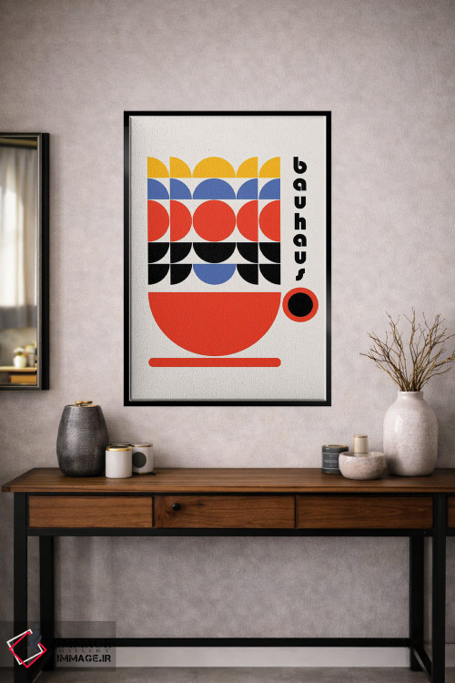 تابلو انتزاعی دکور کافی شاپ باوهاوس دهه ۷۰ اثر رتردروم - D1B