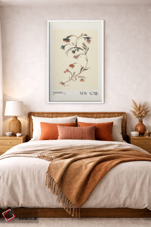 تابلو مینیمال مجموعه چاپ آبرنگ. بازار گل اثر ان کی تی ان - D5W