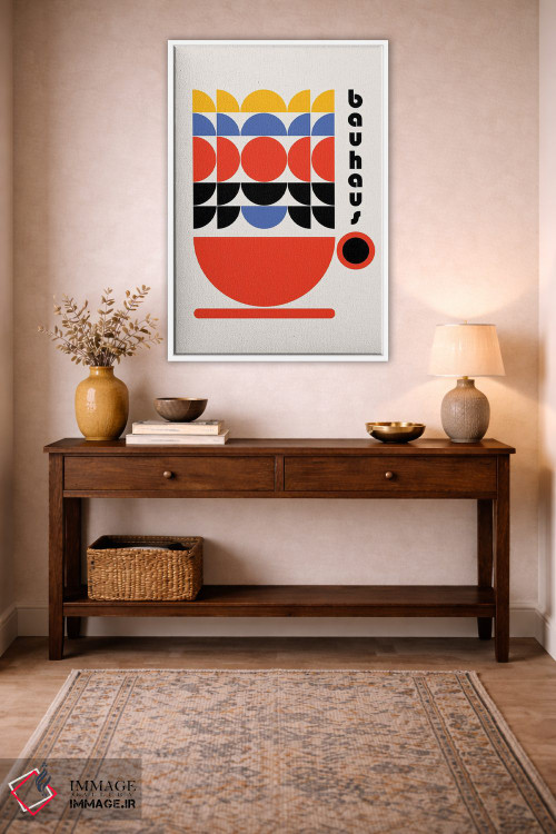 تابلو انتزاعی دکور کافی شاپ باوهاوس دهه ۷۰ اثر رتردروم - D2W