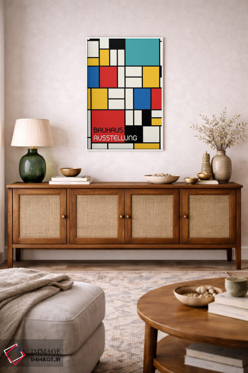 تابلو انتزاعی طرح هندسی باوهاوس رترو IV اثر رتردروم - D2W