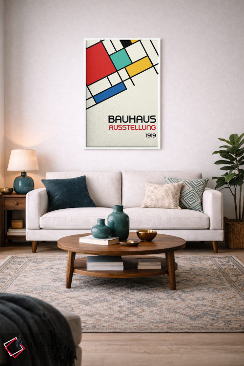 تابلو انتزاعی طرح هندسی باوهاوس رترو III اثر رتردروم - D3W
