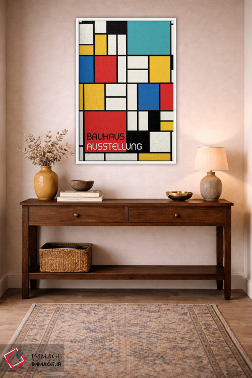 تابلو انتزاعی طرح هندسی باوهاوس رترو IV اثر رتردروم - D3W