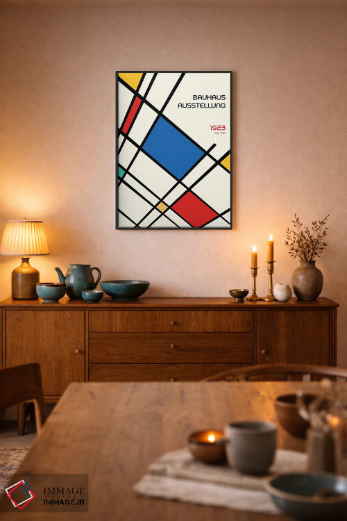 تابلو انتزاعی طرح هندسی باوهاوس رترو II اثر رتردروم - D6B