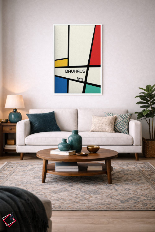 تابلو انتزاعی طرح هندسی باوهاوس رترو I اثر رتردروم - D3W