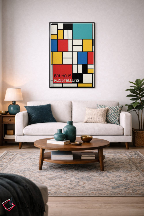 تابلو انتزاعی طرح هندسی باوهاوس رترو IV اثر رتردروم - D4B