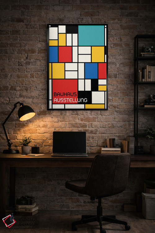 تابلو انتزاعی طرح هندسی باوهاوس رترو IV اثر رتردروم - D5B