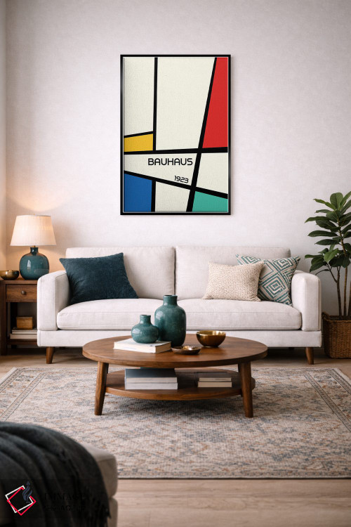 تابلو انتزاعی طرح هندسی باوهاوس رترو I اثر رتردروم - D5B