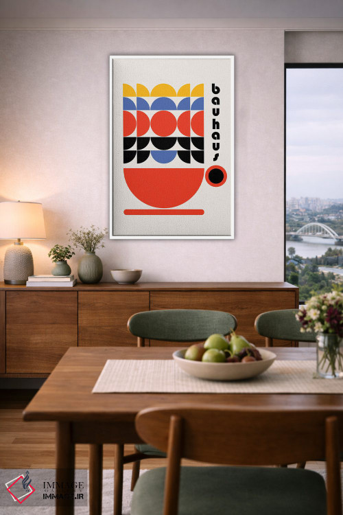 تابلو انتزاعی دکور کافی شاپ باوهاوس دهه ۷۰ اثر رتردروم - D6W