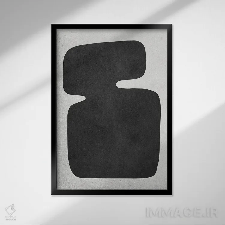 تابلو مینیمال ارگانیک و انتزاعی ۲ اثر ویتور کوستا - نمای قابدار مشکی