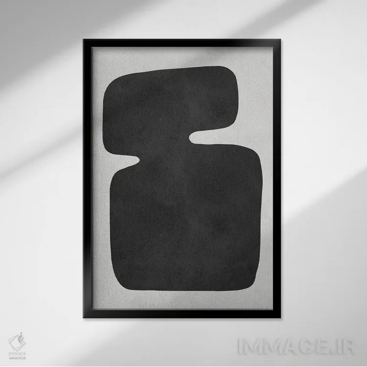 تابلو مینیمال ارگانیک و انتزاعی ۲ اثر ویتور کوستا - نمای قابدار مشکی