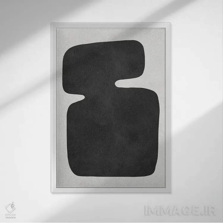 تابلو مینیمال ارگانیک و انتزاعی ۲ اثر ویتور کوستا - نمای قابدار سفید