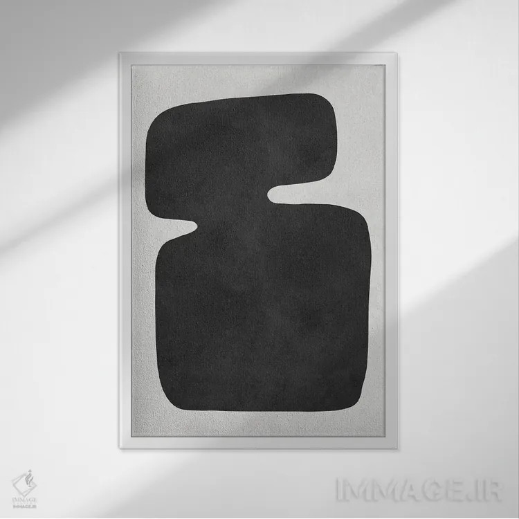 تابلو مینیمال ارگانیک و انتزاعی ۲ اثر ویتور کوستا - نمای قابدار سفید