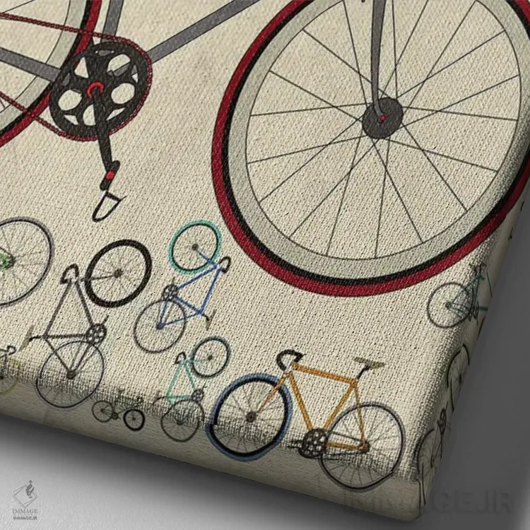 تابلو مینیمال دوچرخه های فیکسی اثر وایات ۹ - نمای نزدیک بافت بوم