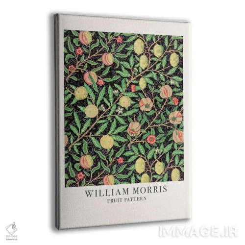 تابلو مینیمال الگوی میوه اثر ویلیام موریس - نمای پرسپکتیو محصول