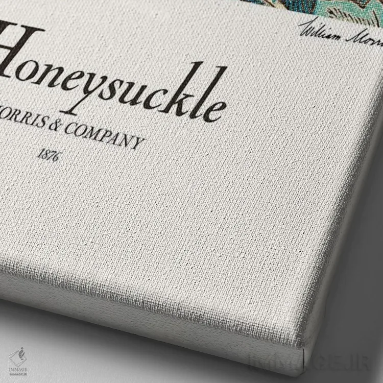 تابلو مینیمال عسلک اثر ویلیام موریس - نمای نزدیک بافت بوم