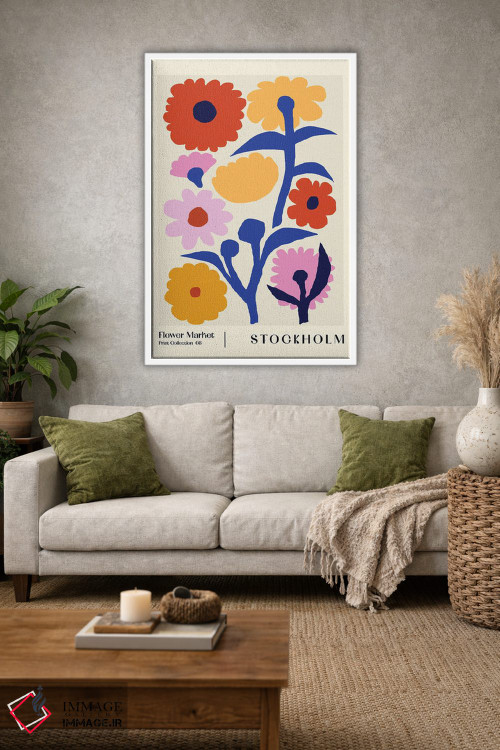 تابلو مینیمال بازار گل استکهلم ۲ اثر ان کی تی ان - D1W