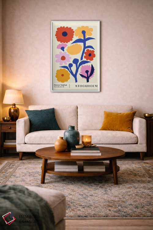 تابلو مینیمال بازار گل استکهلم ۲ اثر ان کی تی ان - D2W