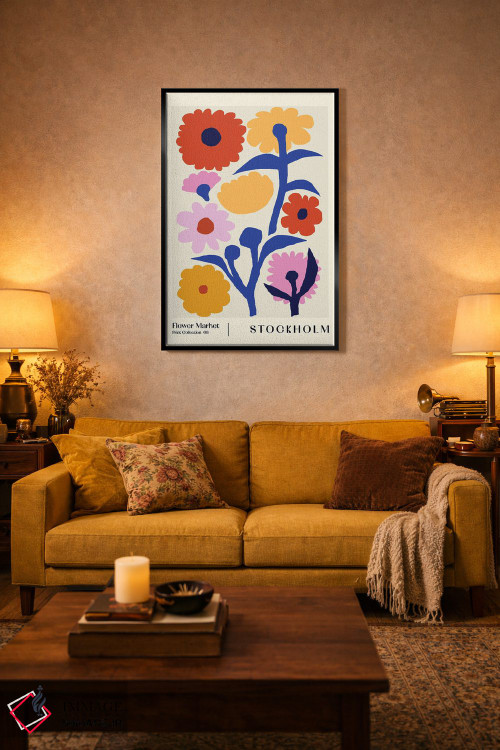 تابلو مینیمال بازار گل استکهلم ۲ اثر ان کی تی ان - D4B