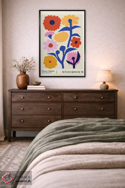 تابلو مینیمال بازار گل استکهلم ۲ اثر ان کی تی ان - D3B
