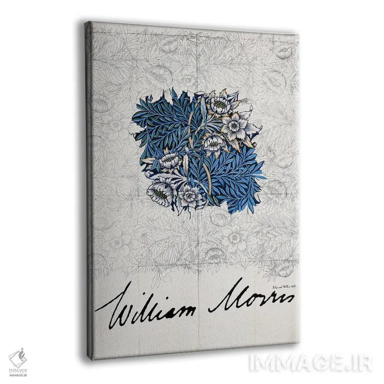 تابلو مینیمال لاله و بید اثر ویلیام موریس - نمای پرسپکتیو محصول