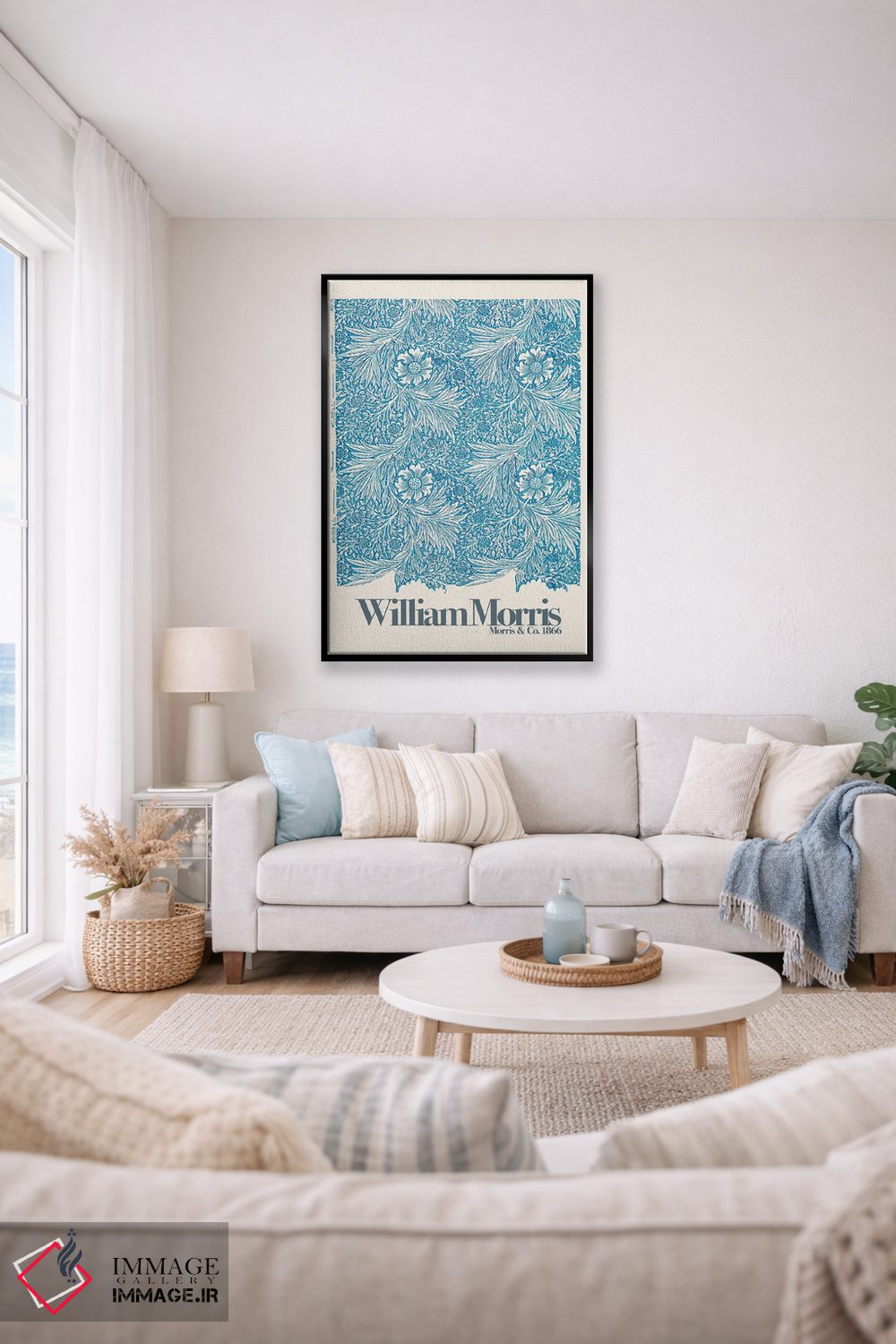 تابلو مینیمال باغ بابونه اثر ویلیام موریس - D1B