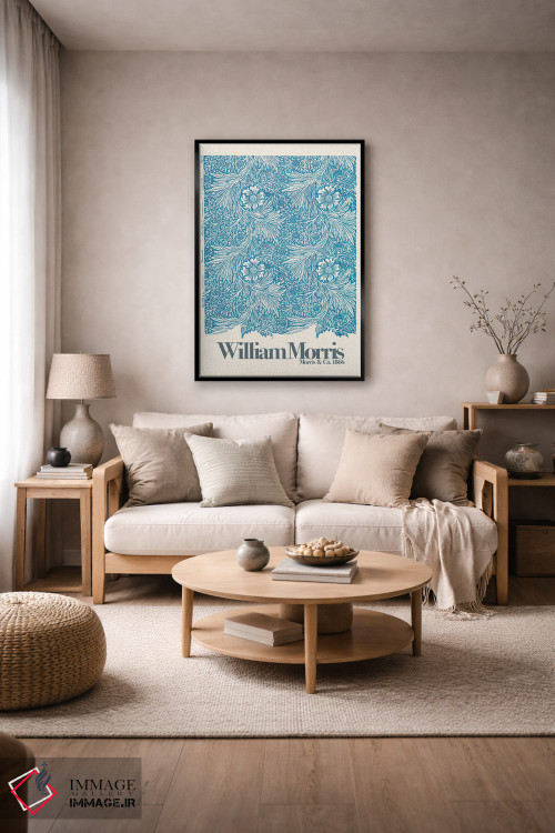 تابلو مینیمال باغ بابونه اثر ویلیام موریس - D5B