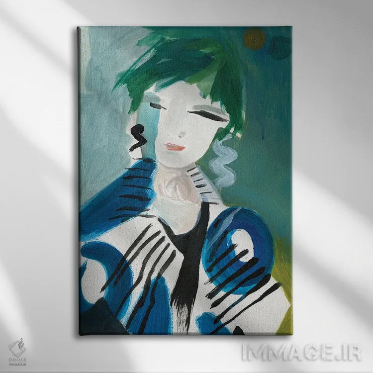 تابلو انتزاعی بیتل جویس اثر الین فیلد - نمای روبهرو روی دیوار