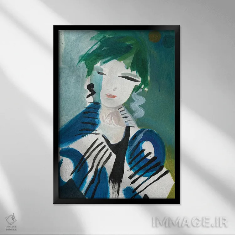 تابلو انتزاعی بیتل جویس اثر الین فیلد - نمای قابدار مشکی