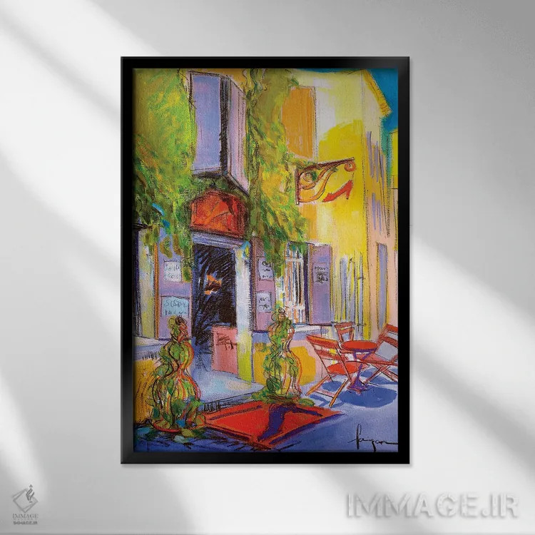 تابلو دکوراتیو کفش یاقوتی اثر دوروتی فاگان - نمای قابدار مشکی