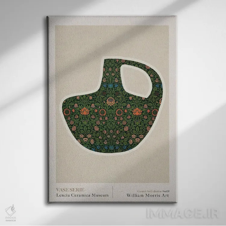 تابلو مدرن ویلیام موریس یونانی ۹ اثر امـل تونابویلو - نمای روبهرو روی دیوار