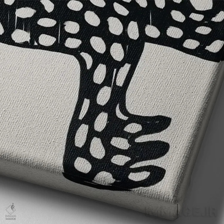 تابلو مینیمال شورش ۲ اثر گابریلا روبرگ - نمای نزدیک بافت بوم