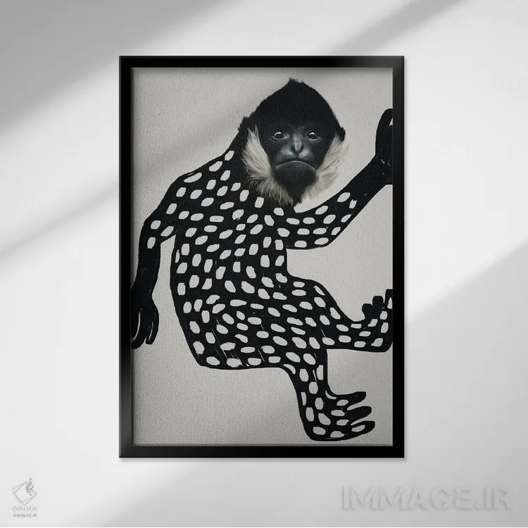 تابلو مینیمال شورش ۲ اثر گابریلا روبرگ - نمای قابدار مشکی