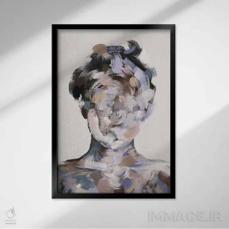 تابلو مینیمال پرتره ۳ اثر گابریلا روبرگ - نمای قابدار مشکی